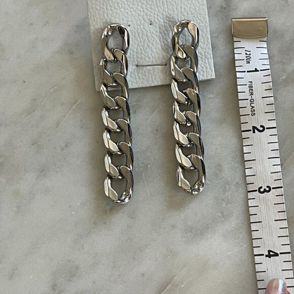 Free People Floating Chain Earrings Silver - Picture 5 of 6